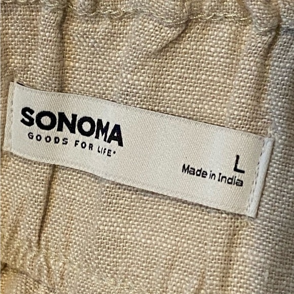 SONOMA Linen Blend High Rise Pull On Shorts XL Tan - Picture 6 of 9